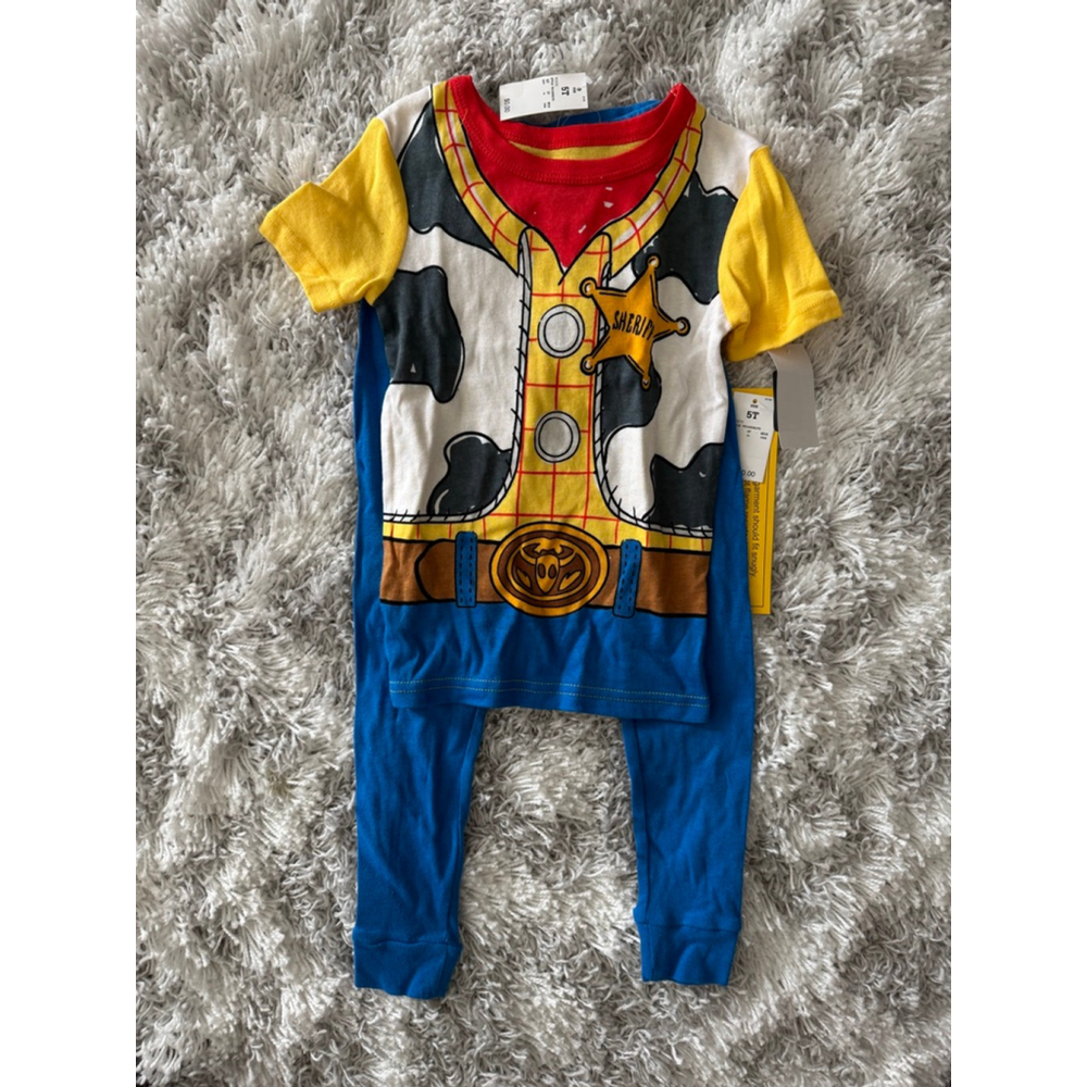 Disney Toy Story Woody Two Piece Pajama Set NWT Size 5T Bright Colors Cowboy - Picture 4 of 7